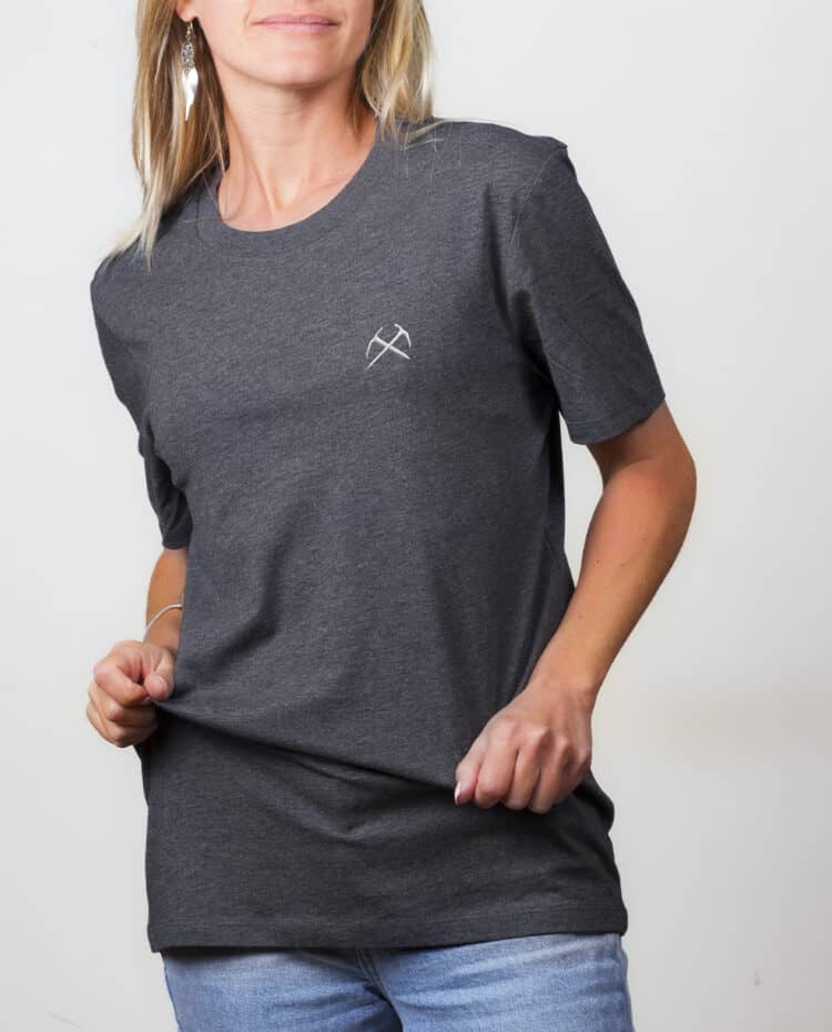 T shirt femme anthracite PIOLET ALPINISTE