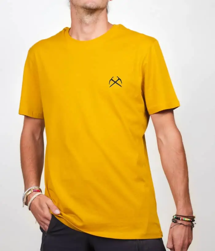 T shirt homme ocre PIOLET ALPINISTE