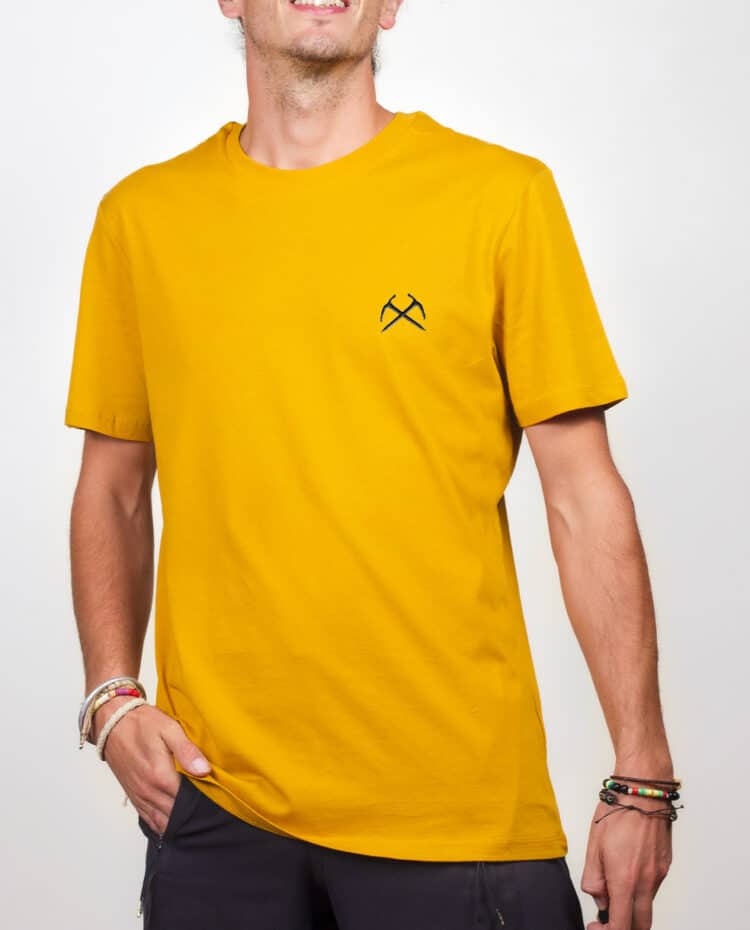 T shirt homme ocre PIOLET ALPINISTE