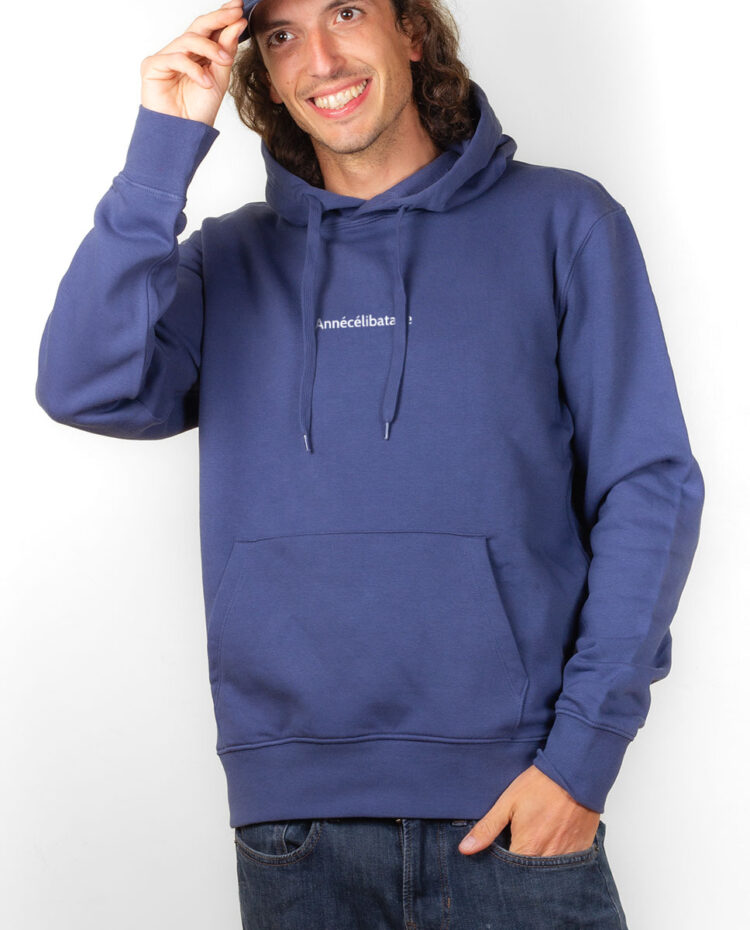 ANNECELIBATAIRE Hoodie Sweat capuche homme Bleu SWHBLE165