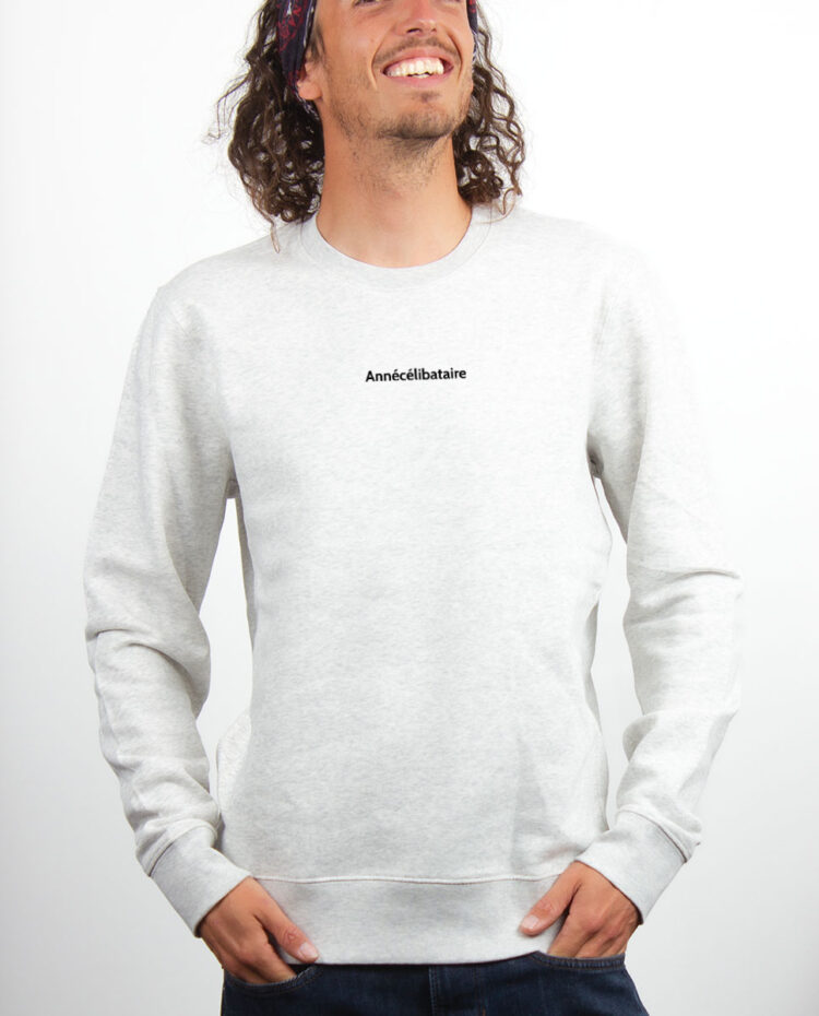 ANNECELIBATAIRE Sweatshirt Pull Homme Blanc PUHBLA165
