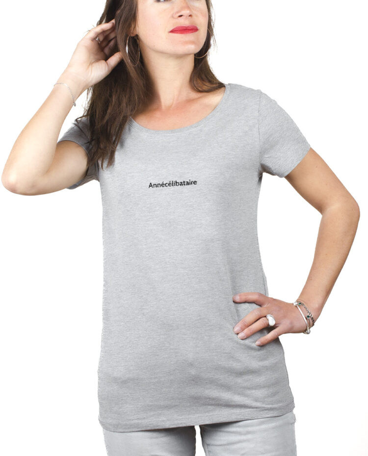 ANNECELIBATAIRE T shirt Femme Gris TSFG165