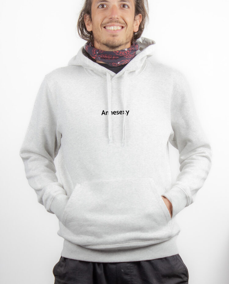ANNESEXY Hoodie Sweat capuche Homme Blanc SWHBLA180