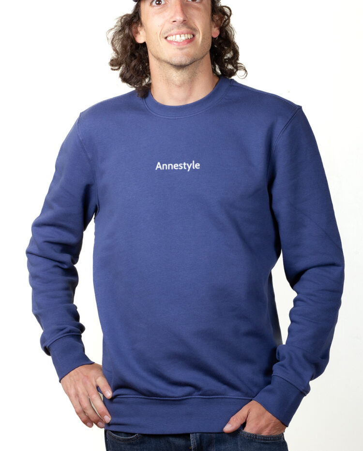 ANNESTYLE Sweatshirt Pull Homme bleu PUHBLE177