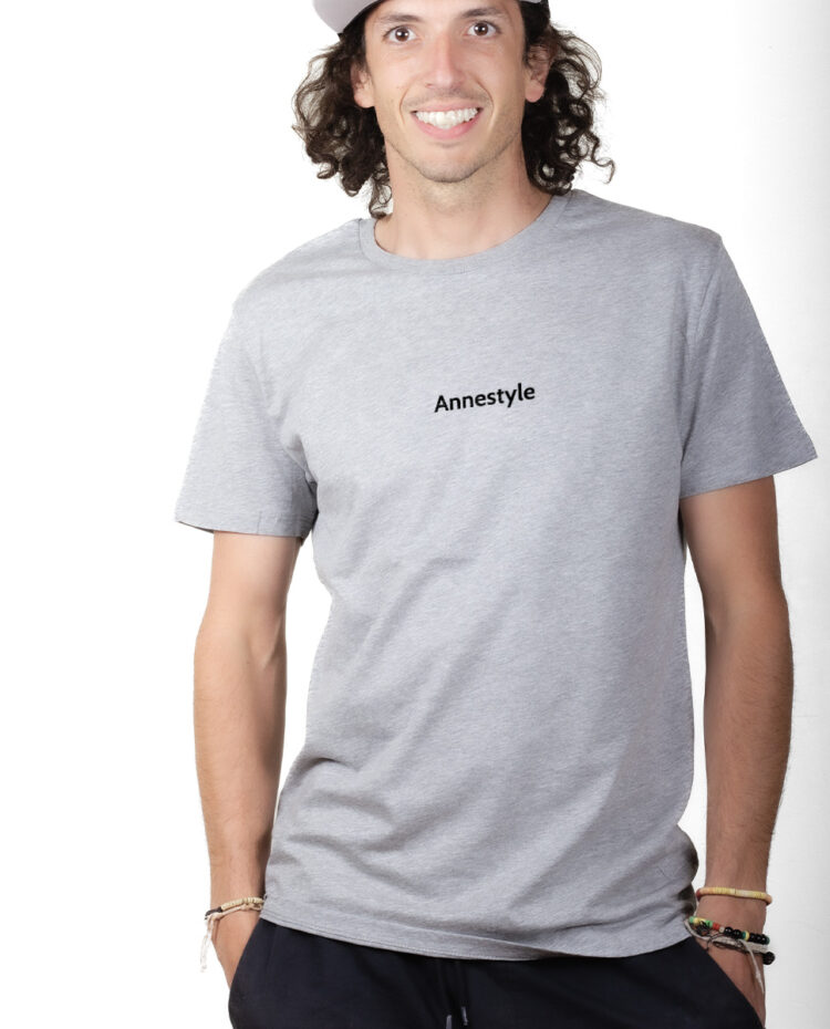 ANNESTYLE T shirt Homme Gris TSHG177