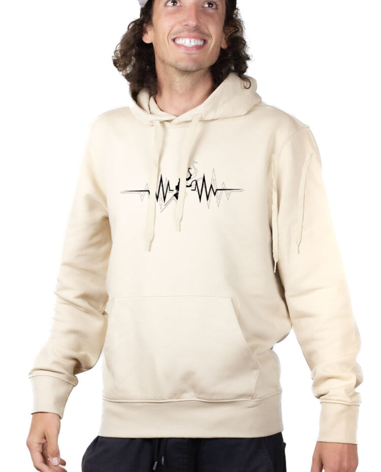 CASCADE DE GLACE BATTEMENTS DE COEUR Hoodie Sweat capuche Homme Naturel SWHNAT148