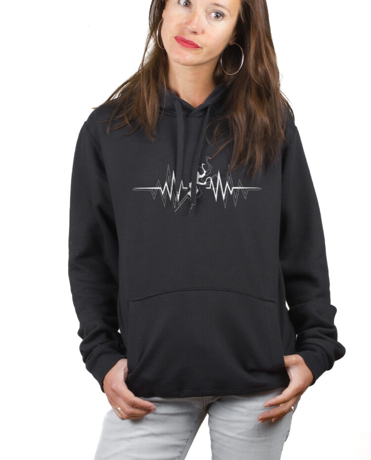 CASCADE DE GLACE BATTEMENTS DE COEUR hoodie Sweat capuche Femme Noir SWFNOI148