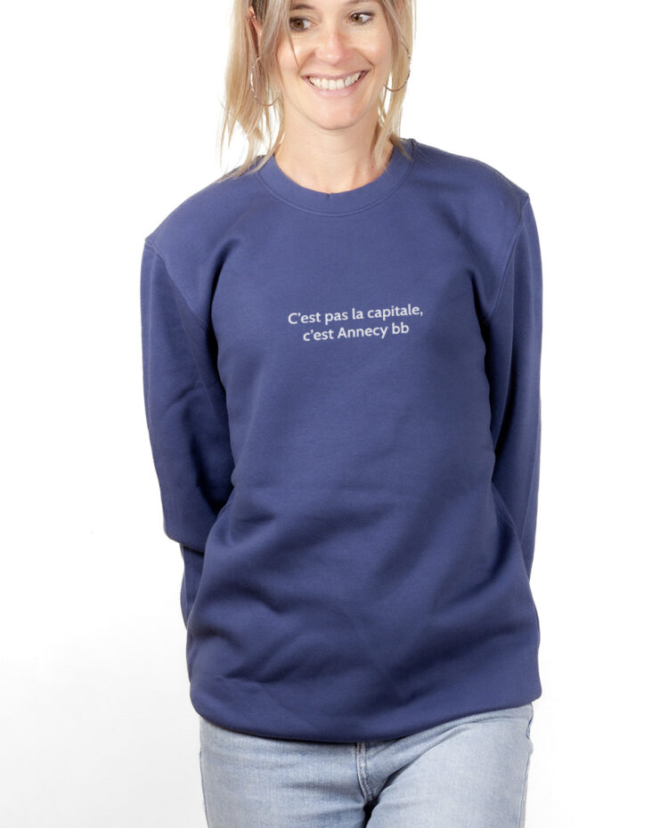 CEST PAS LA CAPITALE CEST ANNECY BB Sweatshirt pull Femme Bleu PUFBLE175