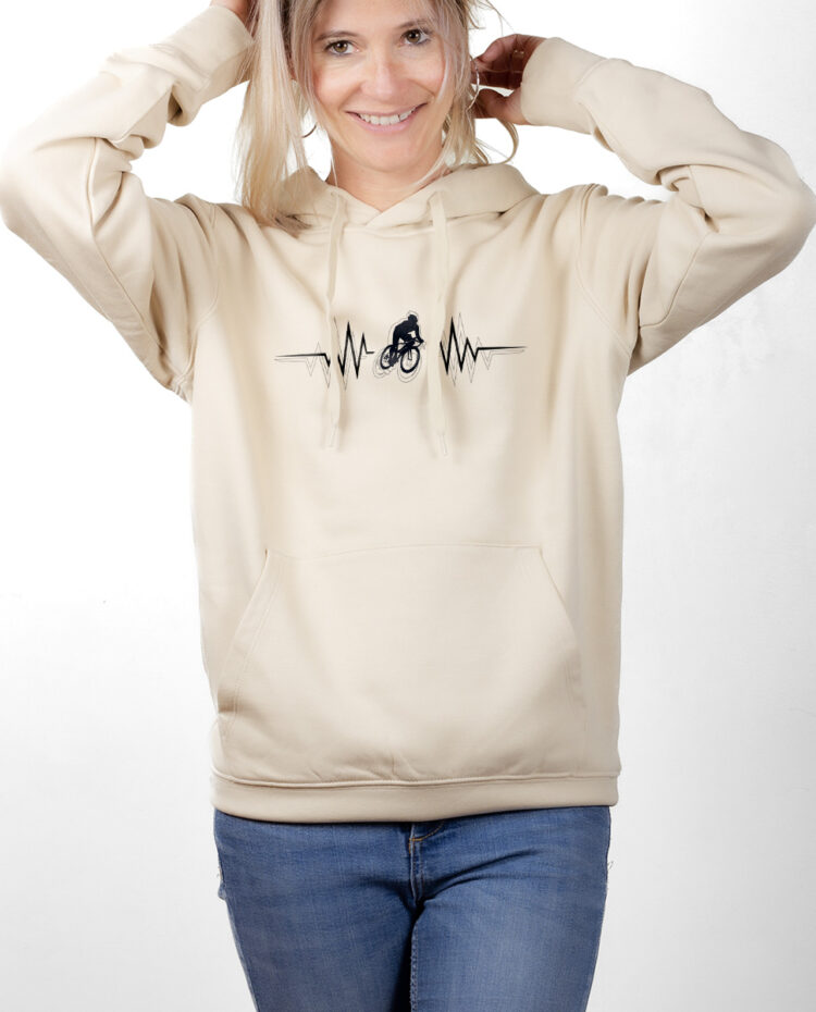 Cycliste battements de coeur Sweat Femme naturel SWFNAT147