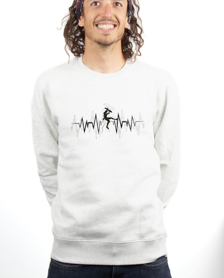 GRIMPEUR ESCALADE BATTEMENTS DE COEUR Sweatshirt Pull Homme Blanc PUBLA155