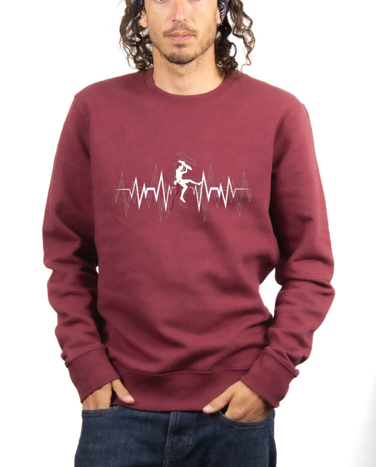 GRIMPEUR ESCALADE BATTEMENTS DE COEUR Sweatshirt Pull Homme Bordeau PUBOR155