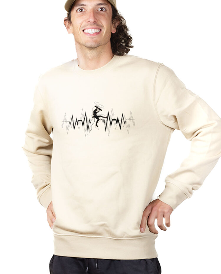 GRIMPEUR ESCALADE BATTEMENTS DE COEUR Sweatshirt Pull Homme Naturel PUNAT155