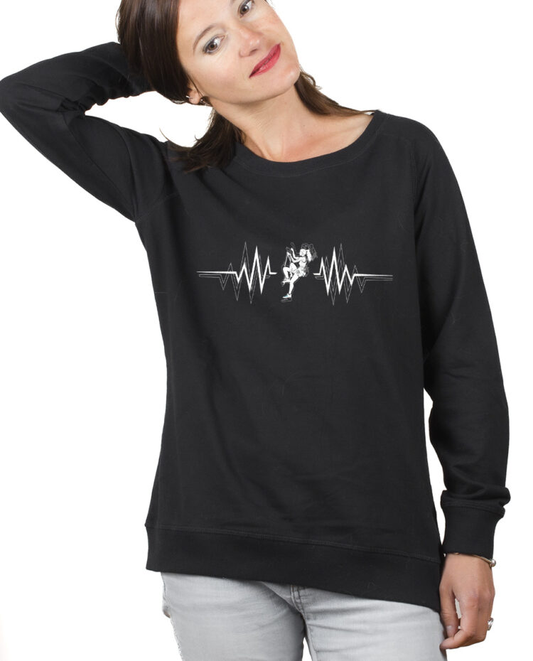 GRIMPEUR ESCALADE BATTEMENTS DE COEUR Sweatshirt pull Femme Noir PUFNOI155