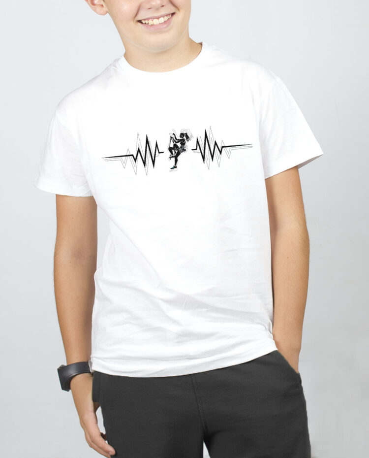 GRIMPEUR ESCALADE BATTEMENTS DE COEUR T SHIRT GARCON BLANC TSEB155