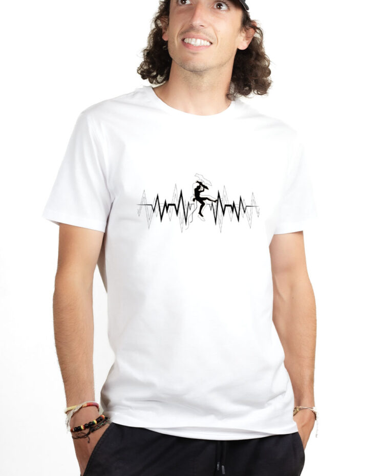 GRIMPEUR ESCALADE BATTEMENTS DE COEUR T shirt Homme Blanc TSHB155