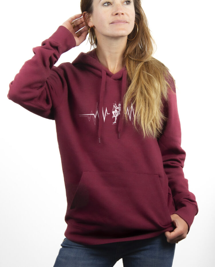 GRIMPEUR ESCALADE BATTEMENTS DE COEUR hoodie Sweat capuche Femme Bordeau SWFBOR155