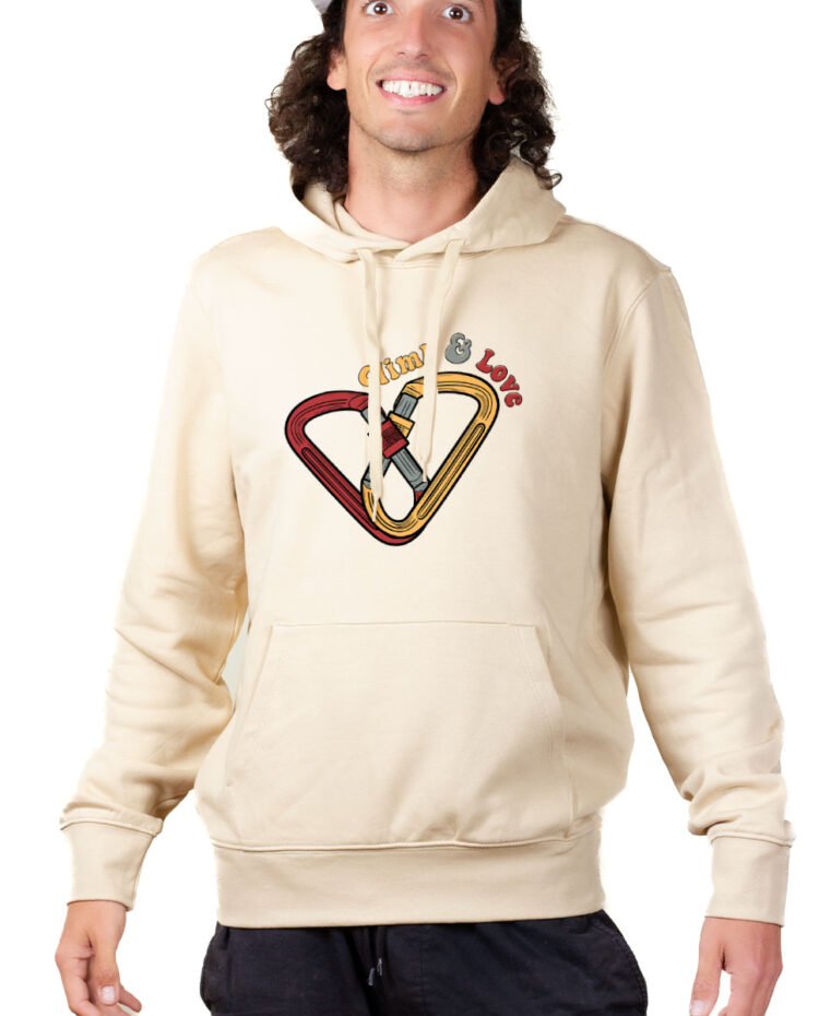 Hoodie Sweat capuche Homme Naturel SWHNAT ESCALADE CLIMB AND LOVE