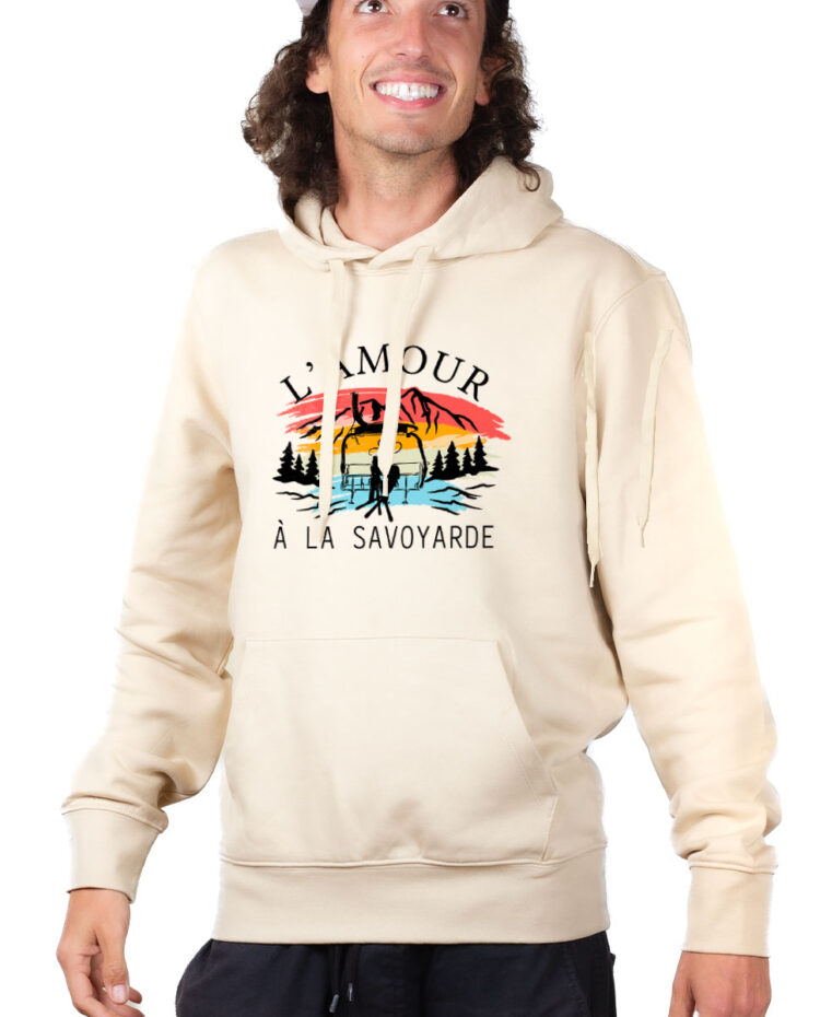 Hoodie Sweat capuche Homme Naturel SWHNAT LAMOUR A LA SAVOYARDE