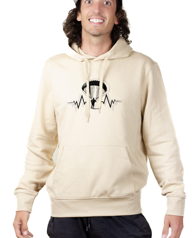 PARAPENTE BATTEMENTS DE COEUR Hoodie Sweat capuche Homme Naturel SWHNAT154