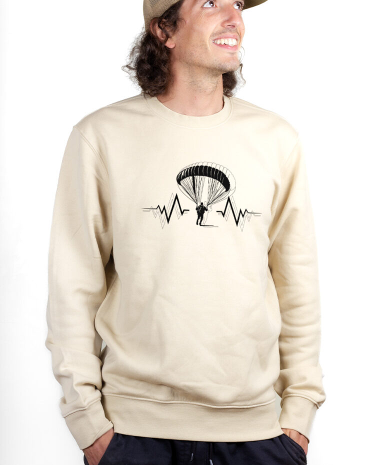 PARAPENTE BATTEMENTS DE COEUR Sweatshirt Pull Homme Naturel PUHNAT154