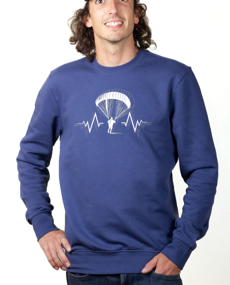 PARAPENTE BATTEMENTS DE COEUR Sweatshirt Pull Homme bleu PUHBLE154