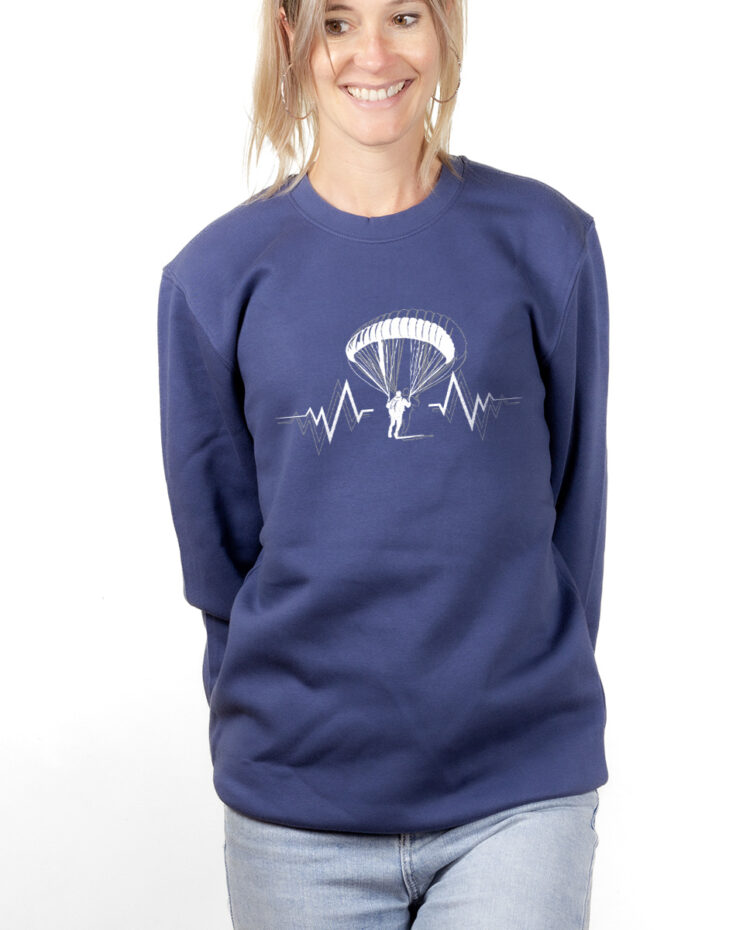 PARAPENTE BATTEMENTS DE COEUR Sweatshirt pull Femme Bleu PUFBLE154