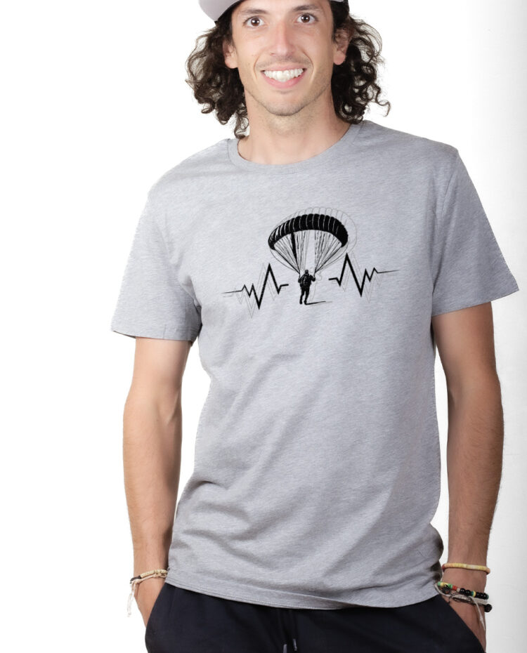 PARAPENTE BATTEMENTS DE COEUR T shirt Homme Gris TSHG154