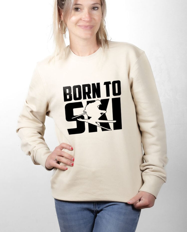 PUFNAT Pull Femme Naturel BORN TO SKI