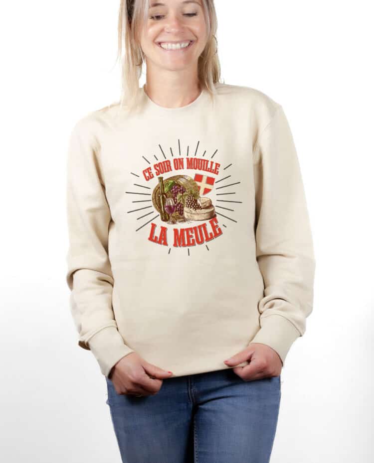 PUFNAT Sweatshirt pull Femme Naturel CE SOIR ON MOUILLE LA MEULE