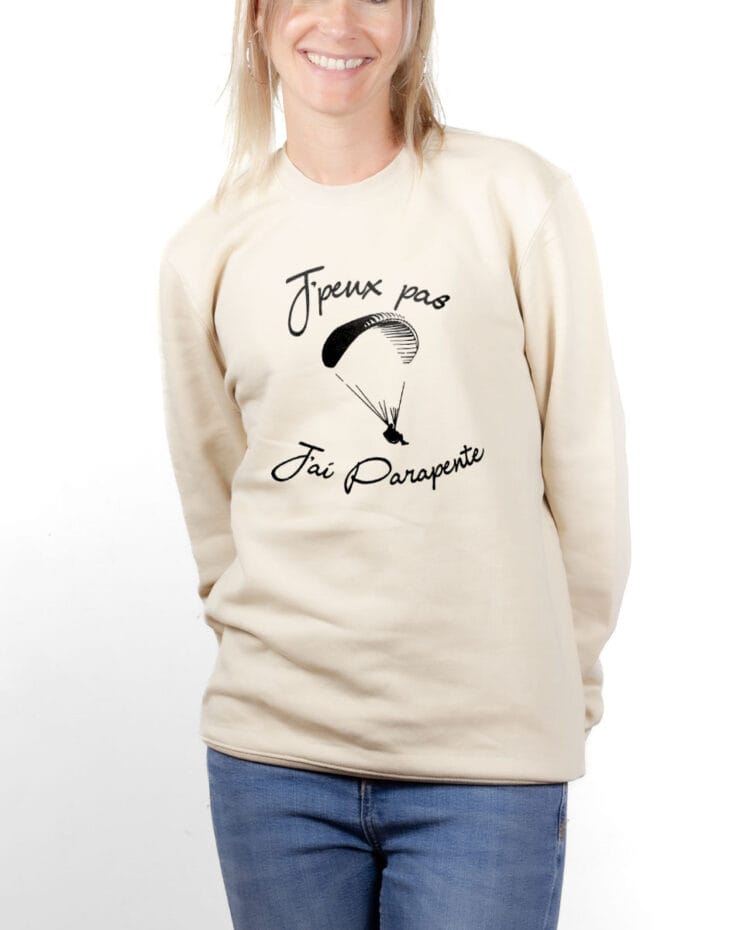 PUFNAT Sweatshirt pull Femme Naturel J PEUX PAS J AI PARAPENTE