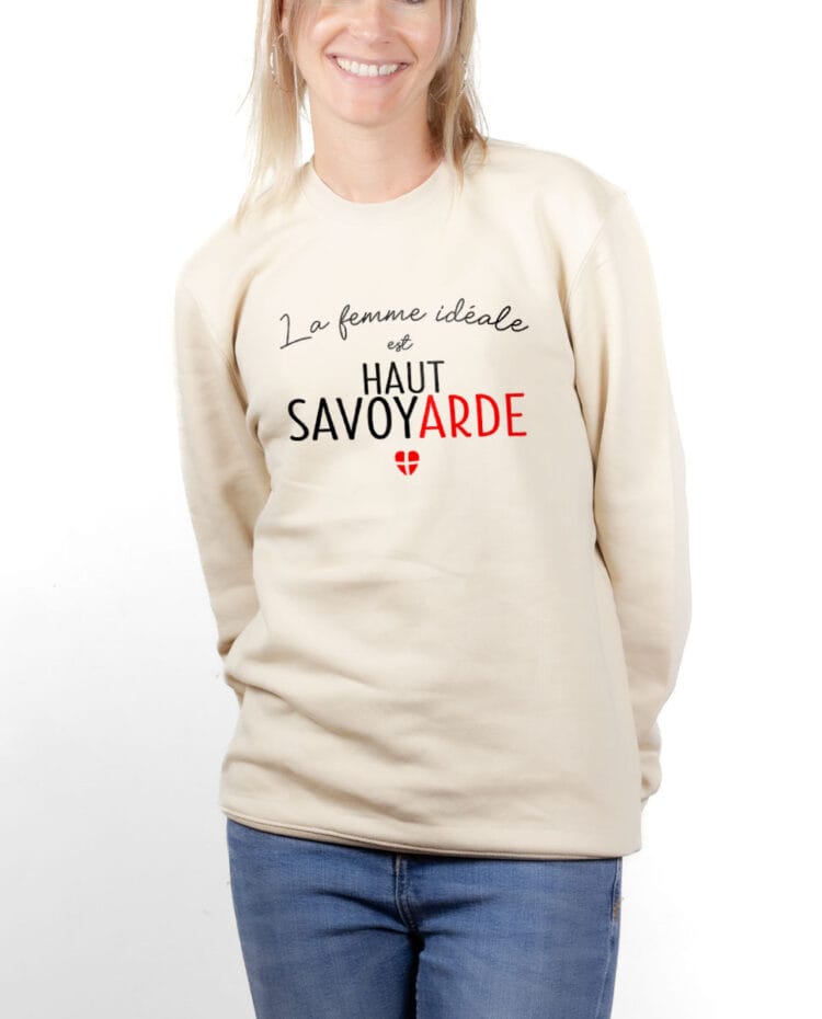 PUFNAT Sweatshirt pull Femme Naturel LA FEMME IDEALE EST HAUT SAVOYARDE