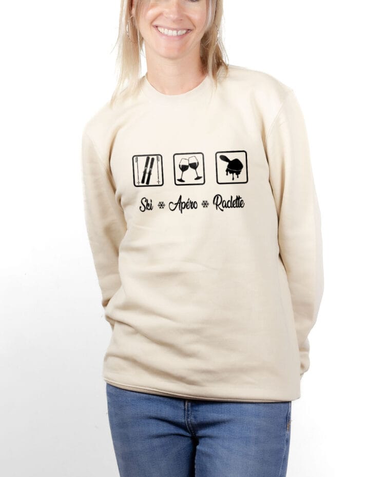 PUFNAT Sweatshirt pull Femme Naturel SKI APERO RACLETTE