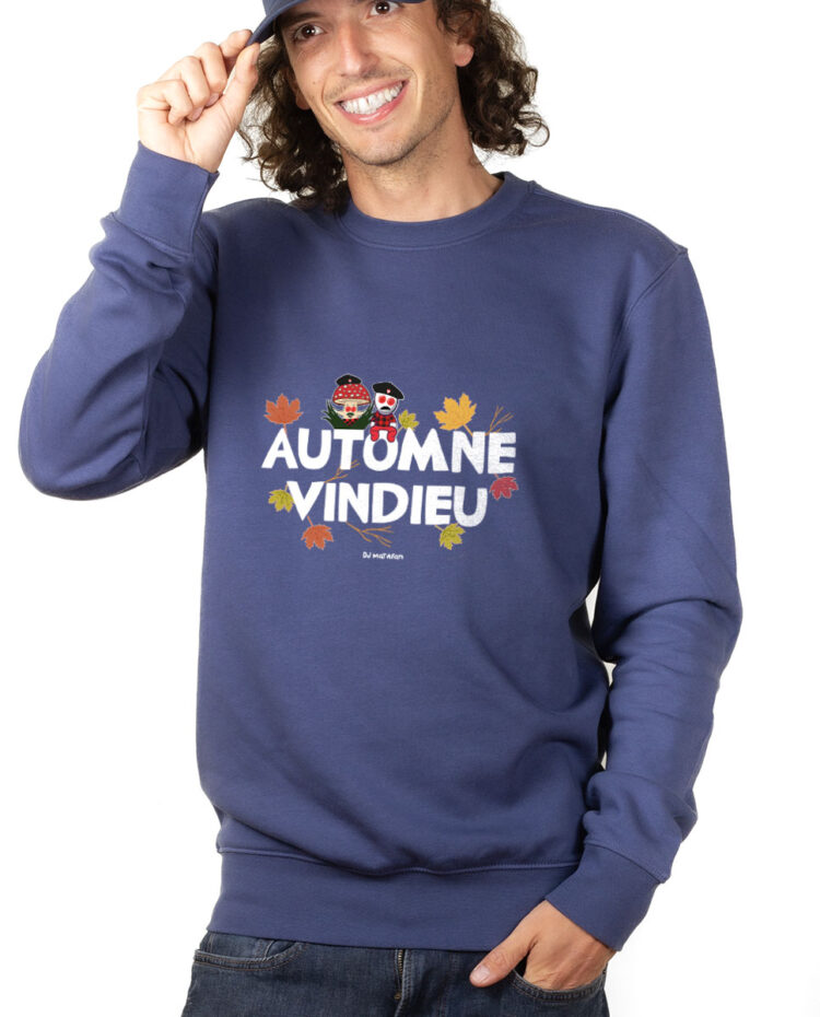 PUHBLE Sweatshirt Pull Homme bleu DJ MATAFAN AUTOMNE VINDIEU