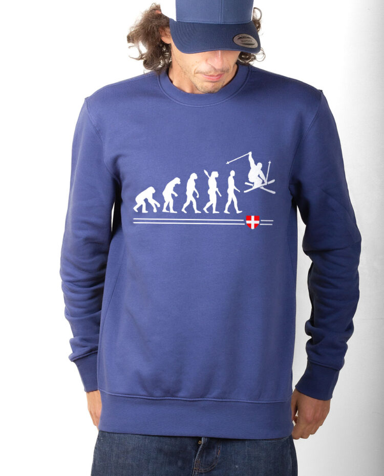 PUHBLE Sweatshirt Pull Homme bleu EVOLUTION SKI