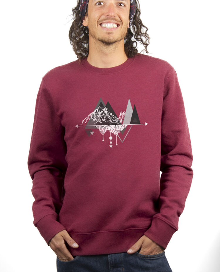 PUHBOR Sweatshirt Pull Homme Bordeau HAUTE MONTAGNE