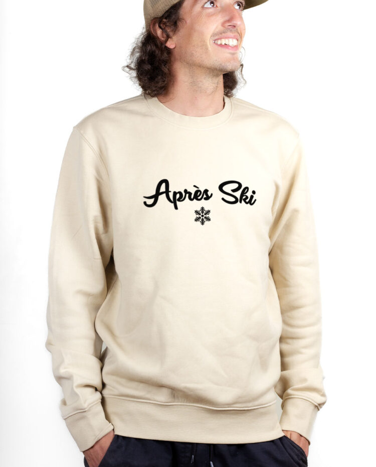 PUHNAT Sweatshirt Pull Homme Naturel APRES SKI