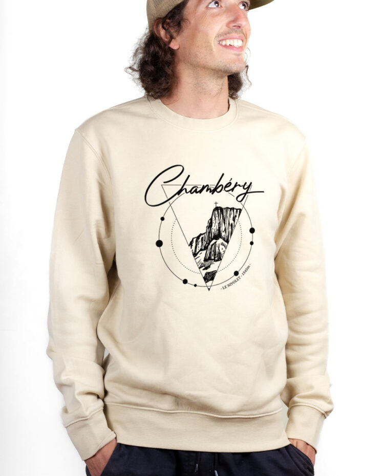 PUHNAT Sweatshirt Pull Homme Naturel CHAMBERY CROIX DU NIVOLET