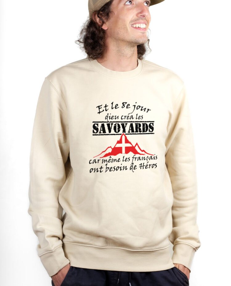 PUHNAT Sweatshirt Pull Homme Naturel Dieu crea les savoyards