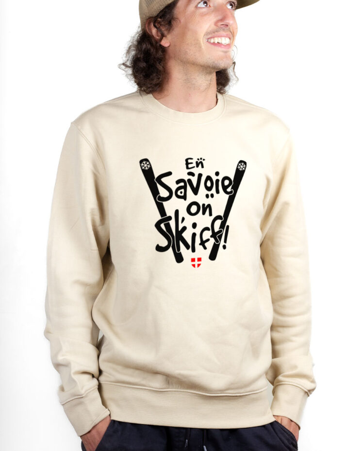 PUHNAT Sweatshirt Pull Homme Naturel EN SAVOIE ON SKIFF