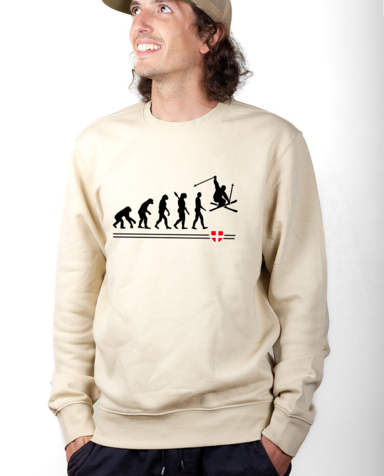 PUHNAT Sweatshirt Pull Homme Naturel EVOLUTION SKI