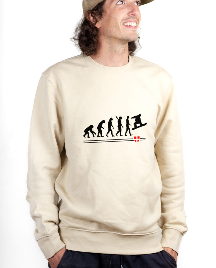 PUHNAT Sweatshirt Pull Homme Naturel EVOLUTION SNOW