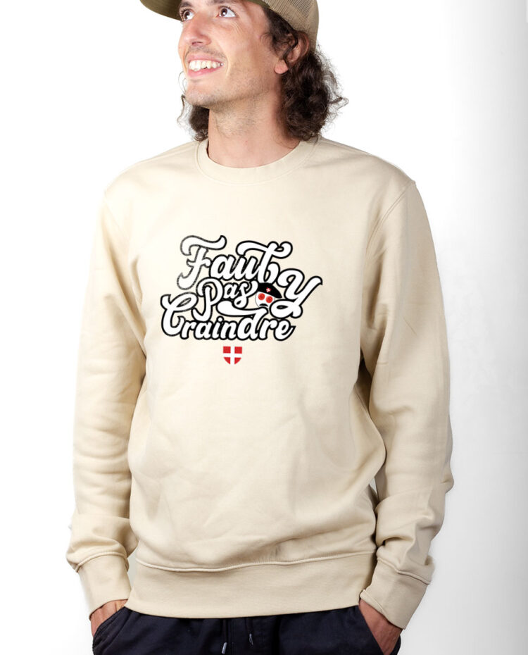 PUHNAT Sweatshirt Pull Homme Naturel FAUT PAS Y CRAINDRE