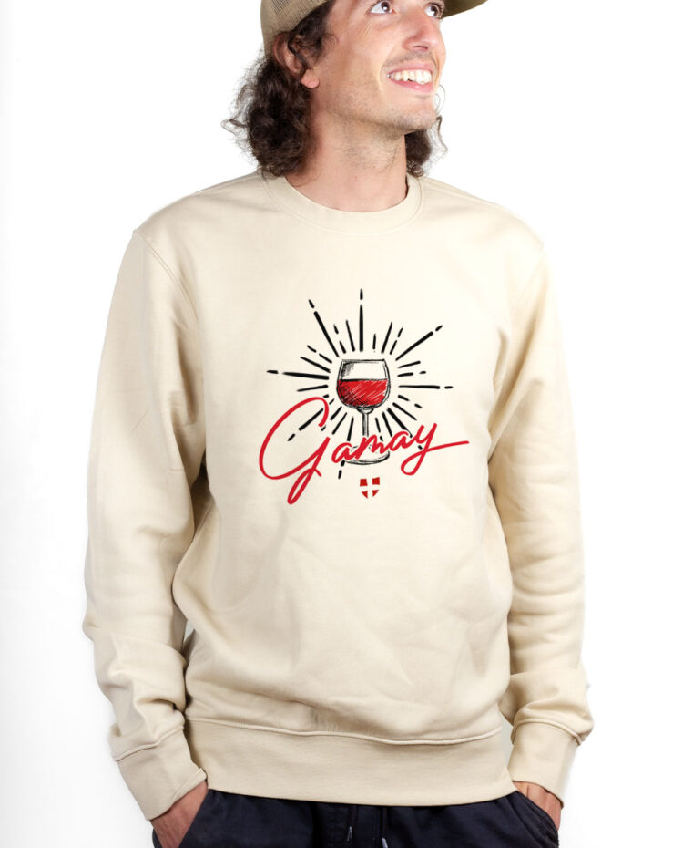 PUHNAT Sweatshirt Pull Homme Naturel GAMAY