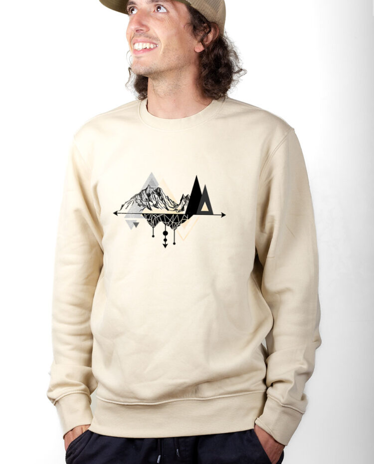 PUHNAT Sweatshirt Pull Homme Naturel HAUTE MONTAGNE