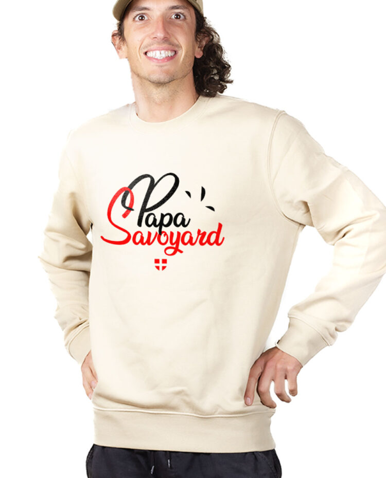 PUHNAT Sweatshirt Pull Homme Naturel PAPA SAVOYARD