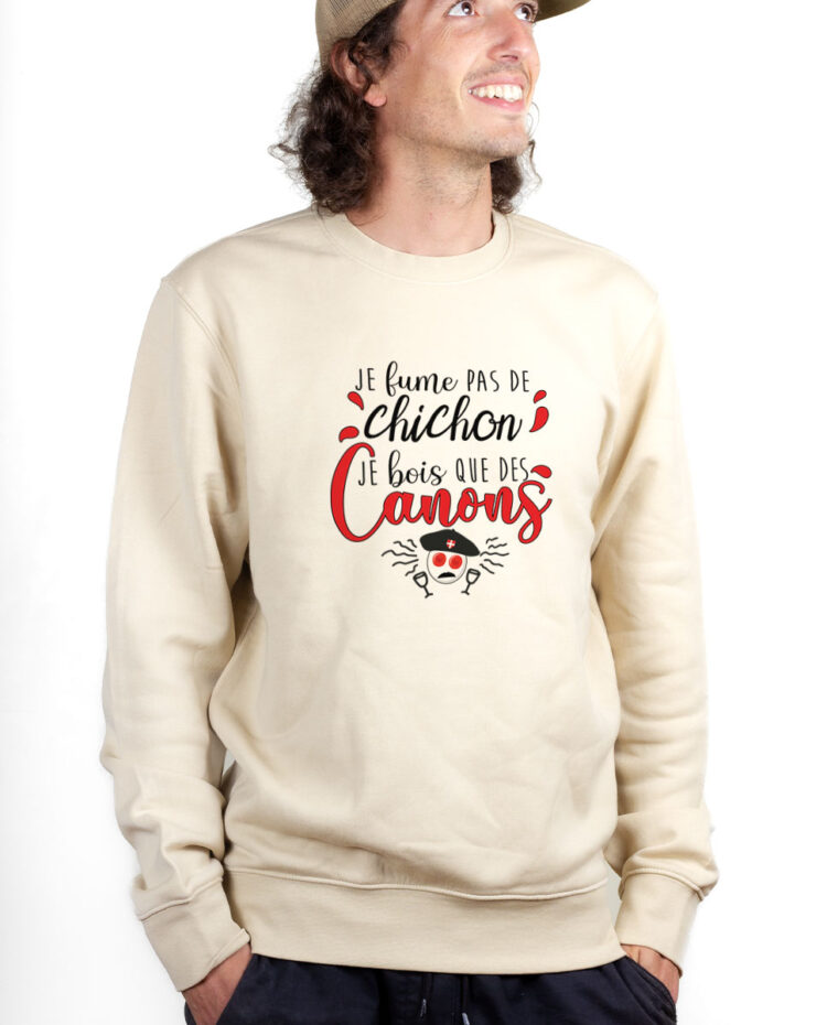 PUHNAT Sweatshirt Pull Homme Naturel QUE DES CANONS