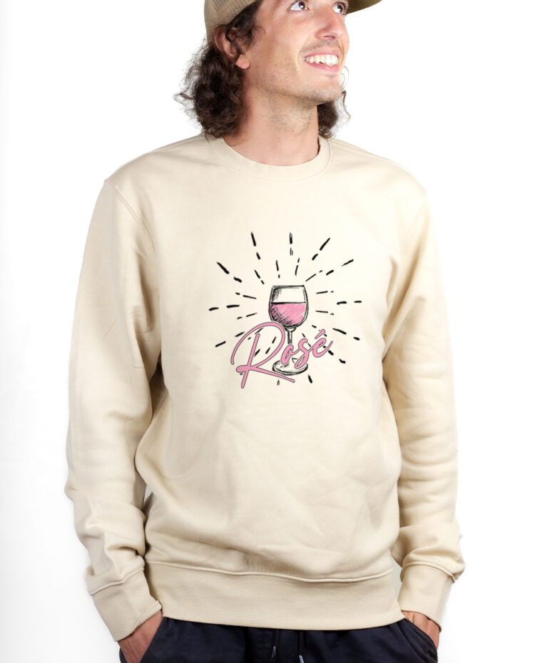 PUHNAT Sweatshirt Pull Homme Naturel Rose