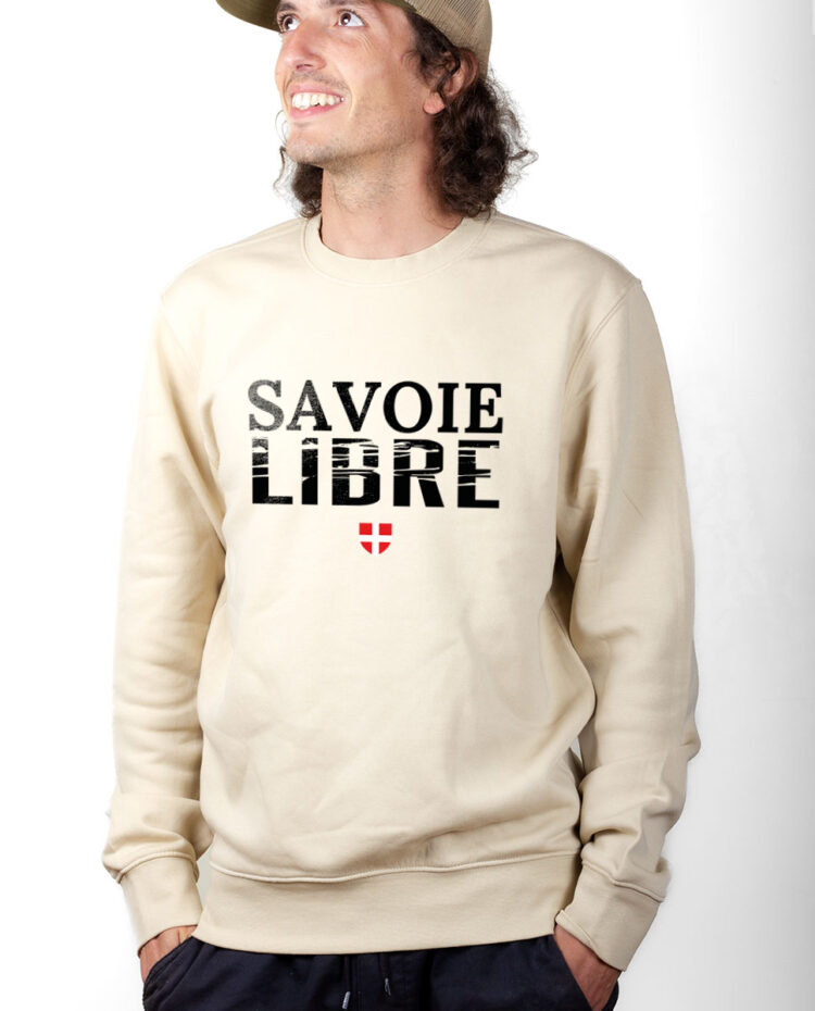 PUHNAT Sweatshirt Pull Homme Naturel SAVOIE LIBRE