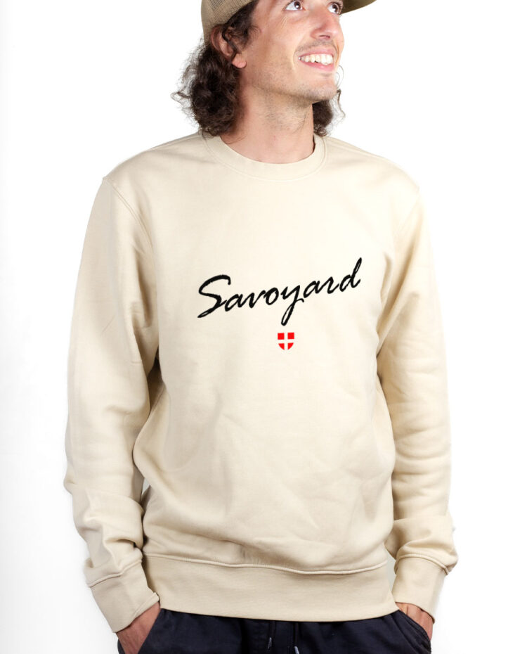 PUHNAT Sweatshirt Pull Homme Naturel SAVOYARD