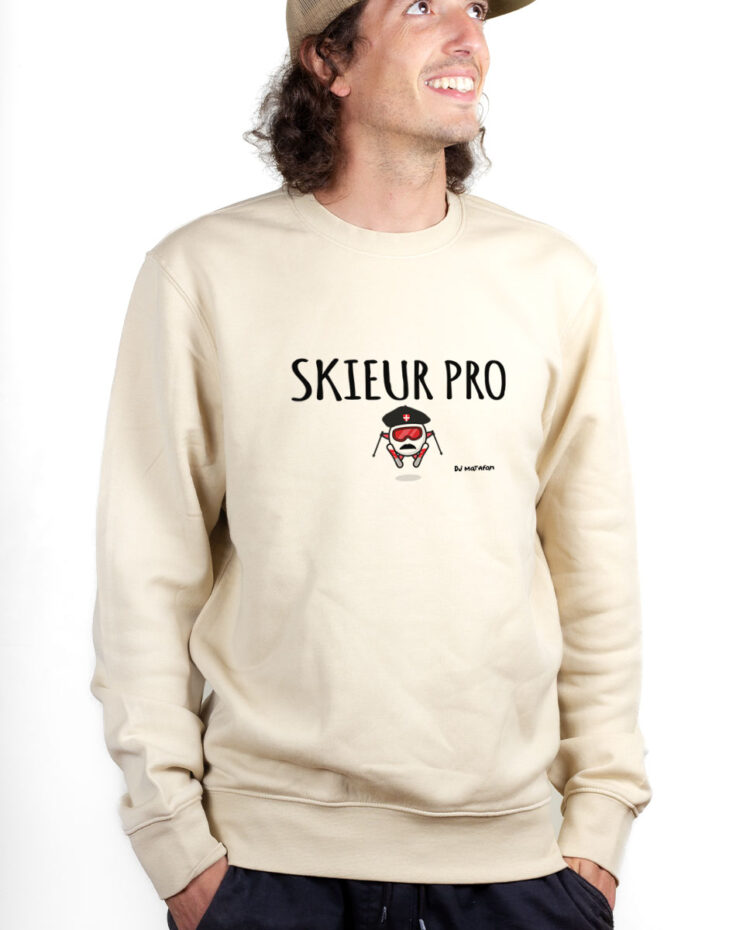 PUHNAT Sweatshirt Pull Homme Naturel SKIEUR PRO